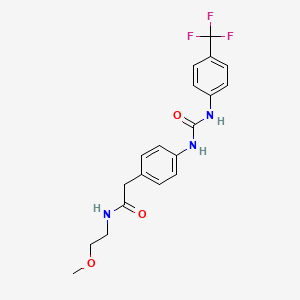 N-(2-methoxyethyl)-2-(4-(3-(4-(trifluoromethyl)phenyl)ureido)phenyl)acetamide