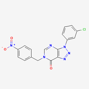 molecular formula C17H11ClN6O3 B2844837 3-(3-Chlorophenyl)-6-[(4-nitrophenyl)methyl]triazolo[4,5-d]pyrimidin-7-one CAS No. 892481-21-9