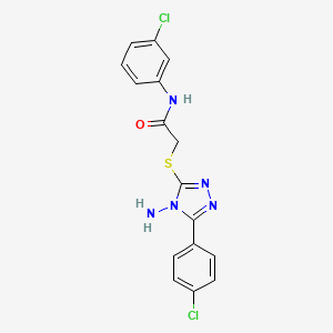 molecular formula C16H13Cl2N5OS B2844841 2-{[4-amino-5-(4-chlorophenyl)-4H-1,2,4-triazol-3-yl]sulfanyl}-N-(3-chlorophenyl)acetamide CAS No. 880802-59-5