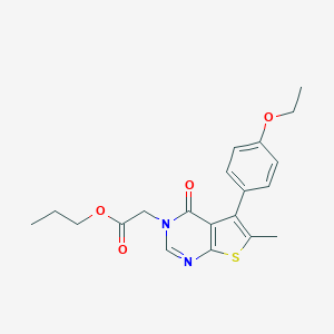 molecular formula C20H22N2O4S B284485 propyl (5-(4-ethoxyphenyl)-6-methyl-4-oxothieno[2,3-d]pyrimidin-3(4H)-yl)acetate 