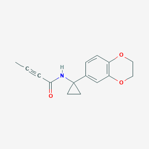 molecular formula C15H15NO3 B2844856 N-[1-(2,3-Dihydro-1,4-benzodioxin-6-yl)cyclopropyl]but-2-ynamide CAS No. 2411315-65-4