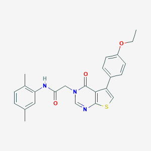 molecular formula C24H23N3O3S B284486 N-(2,5-dimethylphenyl)-2-(5-(4-ethoxyphenyl)-4-oxothieno[2,3-d]pyrimidin-3(4H)-yl)acetamide 