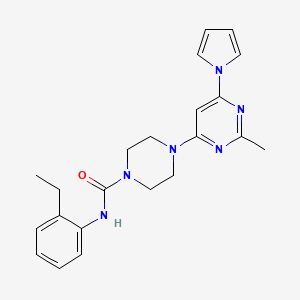 molecular formula C22H26N6O B2844860 N-(2-ethylphenyl)-4-(2-methyl-6-(1H-pyrrol-1-yl)pyrimidin-4-yl)piperazine-1-carboxamide CAS No. 1421449-34-4