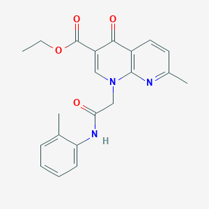 Ethyl 7-methyl-4-oxo-1-(2-oxo-2-(o-tolylamino)ethyl)-1,4-dihydro-1,8-naphthyridine-3-carboxylate