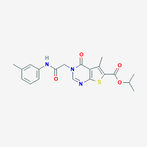 molecular formula C20H21N3O4S B284487 Isopropyl 5-methyl-4-oxo-3-[2-oxo-2-(3-toluidino)ethyl]-3,4-dihydrothieno[2,3-d]pyrimidine-6-carboxylate 
