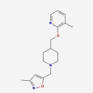 molecular formula C17H23N3O2 B2844872 3-Methyl-2-({1-[(3-methyl-1,2-oxazol-5-yl)methyl]piperidin-4-yl}methoxy)pyridine CAS No. 2198691-59-5