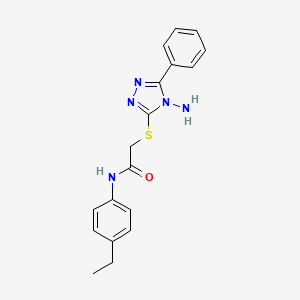 molecular formula C18H19N5OS B2844880 2-((4-amino-5-phenyl-4H-1,2,4-triazol-3-yl)thio)-N-(4-ethylphenyl)acetamide CAS No. 577787-04-3