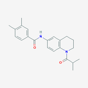molecular formula C22H26N2O2 B2844887 N-(1-isobutyryl-1,2,3,4-tetrahydroquinolin-6-yl)-3,4-dimethylbenzamide CAS No. 942005-88-1