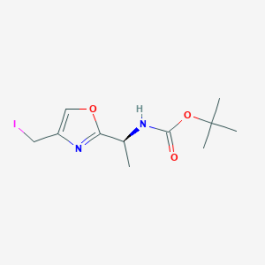 molecular formula C11H17IN2O3 B2844893 tert-butyl N-[(1S)-1-[4-(iodomethyl)-1,3-oxazol-2-yl]ethyl]carbamate CAS No. 2165712-70-7