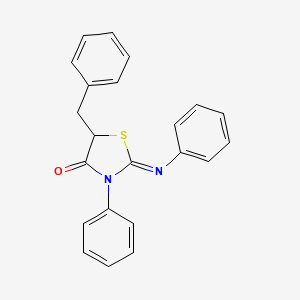 molecular formula C22H18N2OS B2844908 (2Z)-5-benzyl-3-phenyl-2-(phenylimino)-1,3-thiazolidin-4-one CAS No. 1164549-87-4