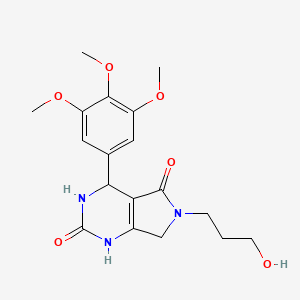 6-(3-hydroxypropyl)-4-(3,4,5-trimethoxyphenyl)-3,4,6,7-tetrahydro-1H-pyrrolo[3,4-d]pyrimidine-2,5-dione