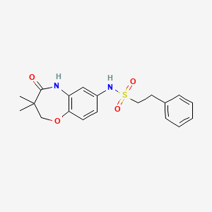 N-(3,3-dimethyl-4-oxo-2,3,4,5-tetrahydrobenzo[b][1,4]oxazepin-7-yl)-2-phenylethanesulfonamide