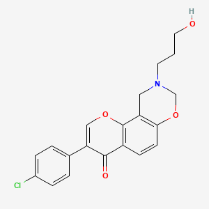 3-(4-chlorophenyl)-9-(3-hydroxypropyl)-9,10-dihydrochromeno[8,7-e][1,3]oxazin-4(8H)-one