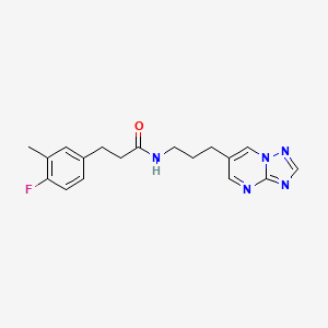 N-(3-([1,2,4]triazolo[1,5-a]pyrimidin-6-yl)propyl)-3-(4-fluoro-3-methylphenyl)propanamide