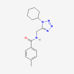 N-((1-cyclohexyl-1H-tetrazol-5-yl)methyl)-4-methylbenzamide