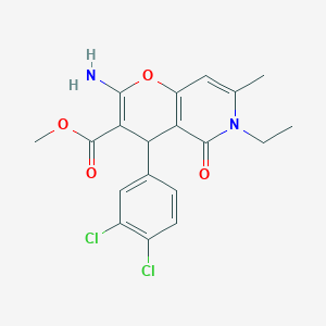 methyl 2-amino-4-(3,4-dichlorophenyl)-6-ethyl-7-methyl-5-oxo-5,6-dihydro-4H-pyrano[3,2-c]pyridine-3-carboxylate