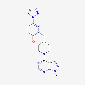 molecular formula C19H21N9O B2844990 2-[(1-{1-methyl-1H-pyrazolo[3,4-d]pyrimidin-4-yl}piperidin-4-yl)methyl]-6-(1H-pyrazol-1-yl)-2,3-dihydropyridazin-3-one CAS No. 2097861-35-1