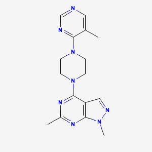 molecular formula C16H20N8 B2844994 1,6-Dimethyl-4-[4-(5-methylpyrimidin-4-yl)piperazin-1-yl]pyrazolo[3,4-d]pyrimidine CAS No. 2380083-67-8