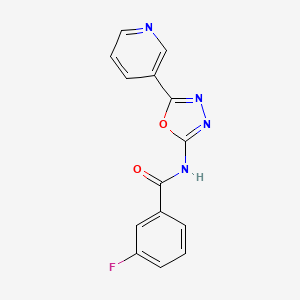 3-fluoro-N-(5-(pyridin-3-yl)-1,3,4-oxadiazol-2-yl)benzamide