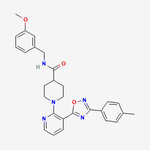 molecular formula C28H29N5O3 B2845014 N-[(3-methoxyphenyl)methyl]-1-{3-[3-(4-methylphenyl)-1,2,4-oxadiazol-5-yl]pyridin-2-yl}piperidine-4-carboxamide CAS No. 1351787-32-0
