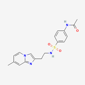 molecular formula C18H20N4O3S B2845015 N-{4-[(2-{7-methylimidazo[1,2-a]pyridin-2-yl}ethyl)sulfamoyl]phenyl}acetamide CAS No. 868978-79-4