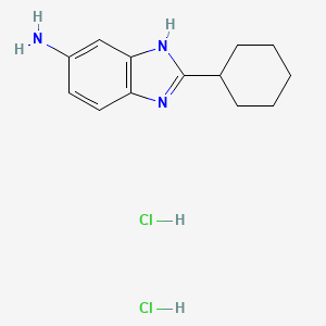 molecular formula C13H19Cl2N3 B2845069 2-cyclohexyl-1H-1,3-benzodiazol-5-amine dihydrochloride CAS No. 1158326-68-1