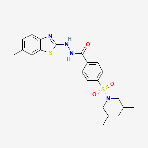 molecular formula C23H28N4O3S2 B2845072 N'-(4,6-dimethyl-1,3-benzothiazol-2-yl)-4-[(3,5-dimethylpiperidin-1-yl)sulfonyl]benzohydrazide CAS No. 851987-30-9