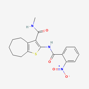 molecular formula C18H19N3O4S B2845096 N-methyl-2-(2-nitrobenzamido)-4H,5H,6H,7H,8H-cyclohepta[b]thiophene-3-carboxamide CAS No. 893096-29-2