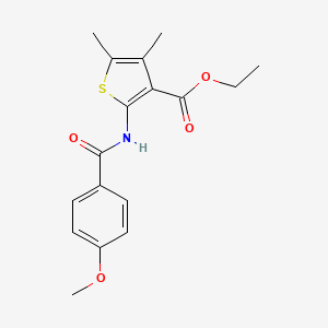 molecular formula C17H19NO4S B2845124 Ethyl 2-(4-methoxybenzamido)-4,5-dimethylthiophene-3-carboxylate CAS No. 107113-09-7