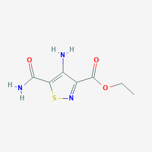 molecular formula C7H9N3O3S B2845142 ethyl 4-amino-5-carbamoyl-1,2-thiazole-3-carboxylate CAS No. 890094-03-8