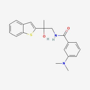molecular formula C20H22N2O2S B2845145 N-[2-(1-benzothiophen-2-yl)-2-hydroxypropyl]-3-(dimethylamino)benzamide CAS No. 2034403-50-2