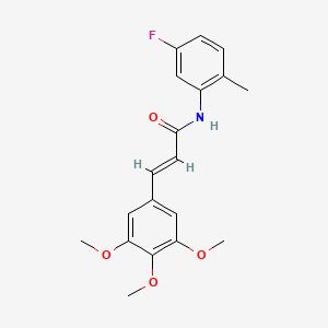 molecular formula C19H20FNO4 B2845254 N-(5-fluoro-2-methylphenyl)-3-(3,4,5-trimethoxyphenyl)acrylamide CAS No. 307952-92-7