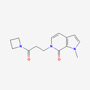 molecular formula C14H17N3O2 B2845259 6-[3-(azetidin-1-yl)-3-oxopropyl]-1-methyl-1H,6H,7H-pyrrolo[2,3-c]pyridin-7-one CAS No. 2415633-25-7