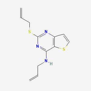 molecular formula C12H13N3S2 B2845266 N-allyl-2-(allylsulfanyl)thieno[3,2-d]pyrimidin-4-amine CAS No. 478067-59-3