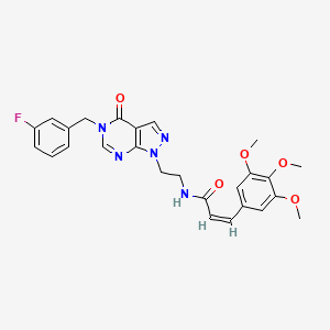 (Z)-N-(2-(5-(3-fluorobenzyl)-4-oxo-4,5-dihydro-1H-pyrazolo[3,4-d]pyrimidin-1-yl)ethyl)-3-(3,4,5-trimethoxyphenyl)acrylamide