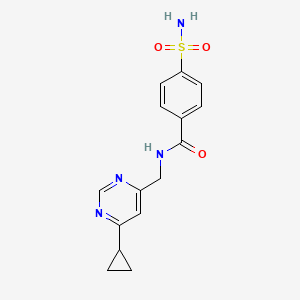 N-((6-cyclopropylpyrimidin-4-yl)methyl)-4-sulfamoylbenzamide