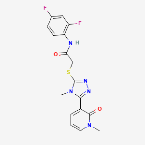 N-(2,4-difluorophenyl)-2-((4-methyl-5-(1-methyl-2-oxo-1,2-dihydropyridin-3-yl)-4H-1,2,4-triazol-3-yl)thio)acetamide
