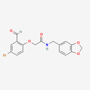 N-(1,3-benzodioxol-5-ylmethyl)-2-(4-bromo-2-formylphenoxy)acetamide