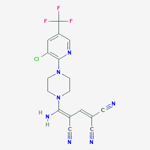 4-Amino-4-{4-[3-chloro-5-(trifluoromethyl)-2-pyridinyl]piperazino}-1,3-butadiene-1,1,3-tricarbonitrile