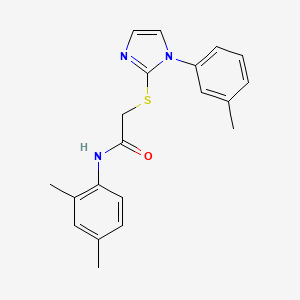 molecular formula C20H21N3OS B2845299 N-(2,4-dimethylphenyl)-2-{[1-(3-methylphenyl)-1H-imidazol-2-yl]sulfanyl}acetamide CAS No. 851131-09-4