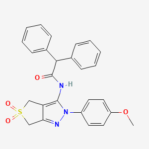 molecular formula C26H23N3O4S B2845309 N-[2-(4-methoxyphenyl)-5,5-dioxo-2H,4H,6H-5lambda6-thieno[3,4-c]pyrazol-3-yl]-2,2-diphenylacetamide CAS No. 681267-02-7