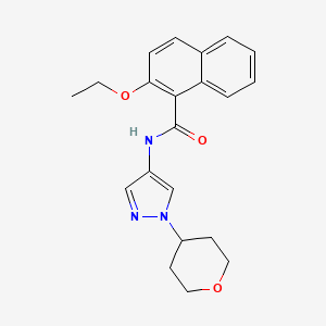 molecular formula C21H23N3O3 B2845313 2-ethoxy-N-[1-(oxan-4-yl)-1H-pyrazol-4-yl]naphthalene-1-carboxamide CAS No. 1448066-66-7