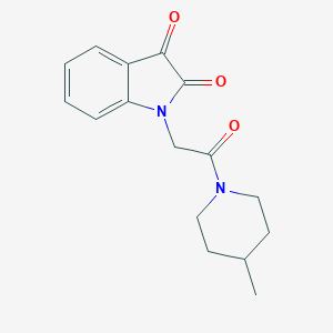 molecular formula C16H18N2O3 B284532 1-[2-(4-METHYLPIPERIDIN-1-YL)-2-OXOETHYL]-2,3-DIHYDRO-1H-INDOLE-2,3-DIONE 