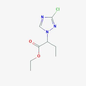 molecular formula C8H12ClN3O2 B2845340 Ethyl 2-(3-chloro-1H-1,2,4-triazol-1-yl)butanoate CAS No. 1823462-45-8