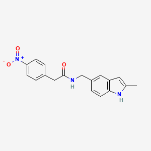 molecular formula C18H17N3O3 B2845343 N-[(2-methyl-1H-indol-5-yl)methyl]-2-(4-nitrophenyl)acetamide CAS No. 852136-74-4