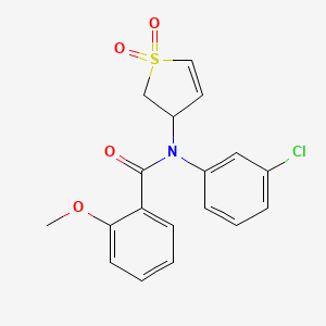 molecular formula C18H16ClNO4S B2845346 N-(3-chlorophenyl)-N-(1,1-dioxo-2,3-dihydro-1lambda6-thiophen-3-yl)-2-methoxybenzamide CAS No. 863007-65-2