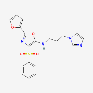 2-(2-furyl)-N-[3-(1H-imidazol-1-yl)propyl]-4-(phenylsulfonyl)-1,3-oxazol-5-amine