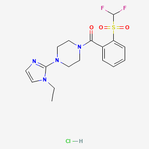 (2-((difluoromethyl)sulfonyl)phenyl)(4-(1-ethyl-1H-imidazol-2-yl)piperazin-1-yl)methanone hydrochloride