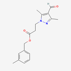 (3-Methylphenyl)methyl 3-(4-formyl-3,5-dimethylpyrazol-1-yl)propanoate