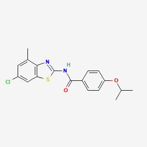 molecular formula C18H17ClN2O2S B2845432 N-(6-chloro-4-methylbenzo[d]thiazol-2-yl)-4-isopropoxybenzamide CAS No. 920467-74-9